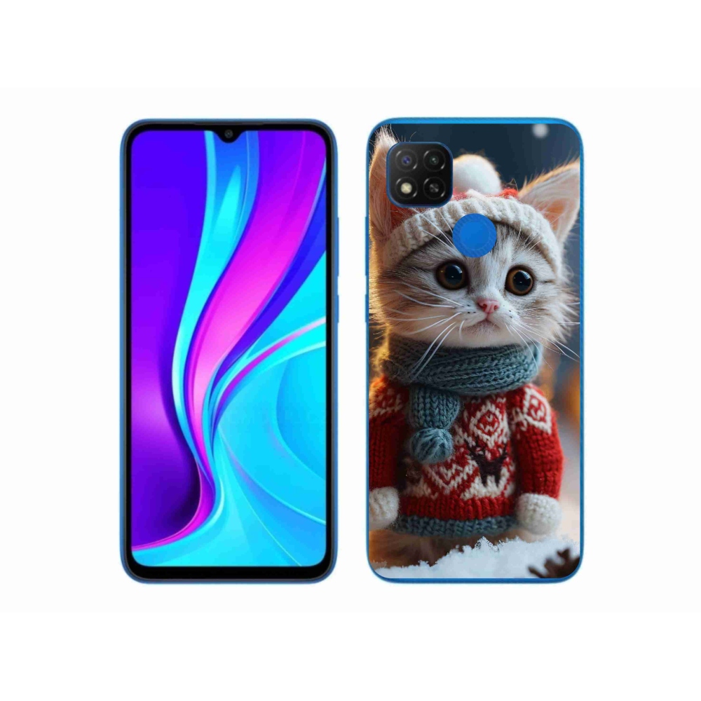 Gél borítás mmCase a Xiaomi Redmi 9C-hez - cica pulóverben
