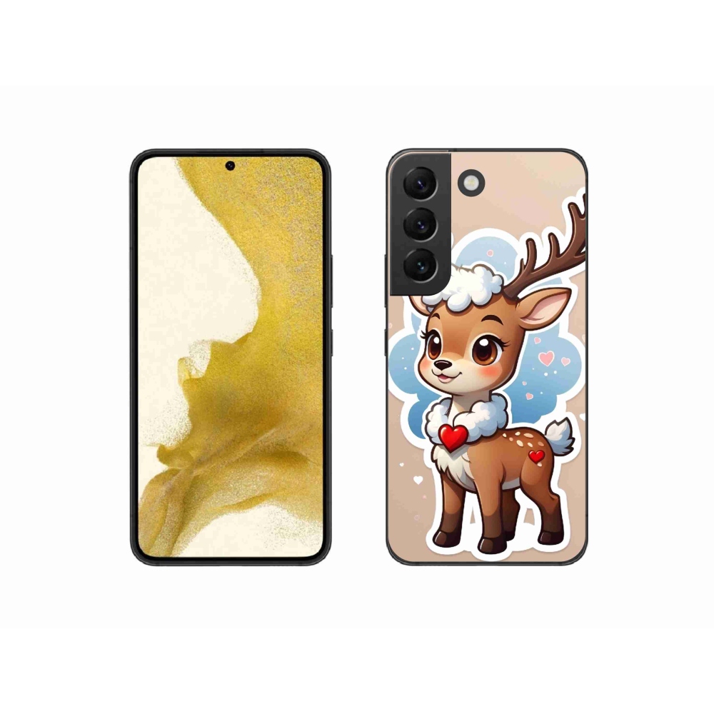Zselés borítás mmCase Samsung Galaxy S22 5G - rajzfilm rénszarvashoz