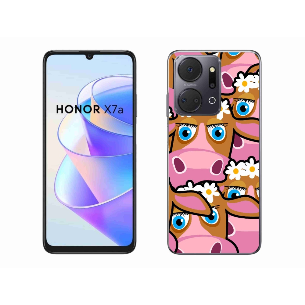 Zselés borítás mmCase a Honor X7a számára - karikatúrás tehenek