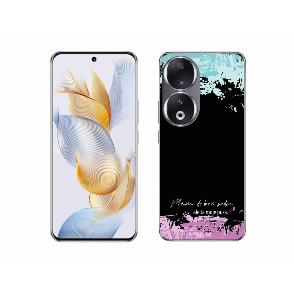 Gél borító mmCase a Honor 90 készülékhez - vicces szöveg 3 fekete háttér