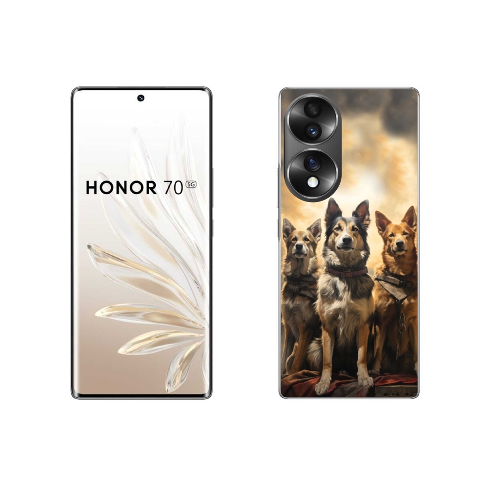 Zselés borítás mmCase a Honor 70-hez - három kutyához