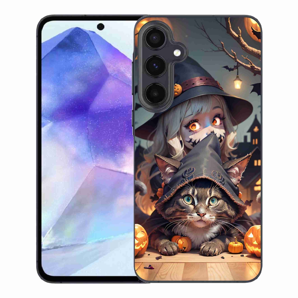 Zselés borítás mmCase Samsung Galaxy A55 5G - boszorkány macskával