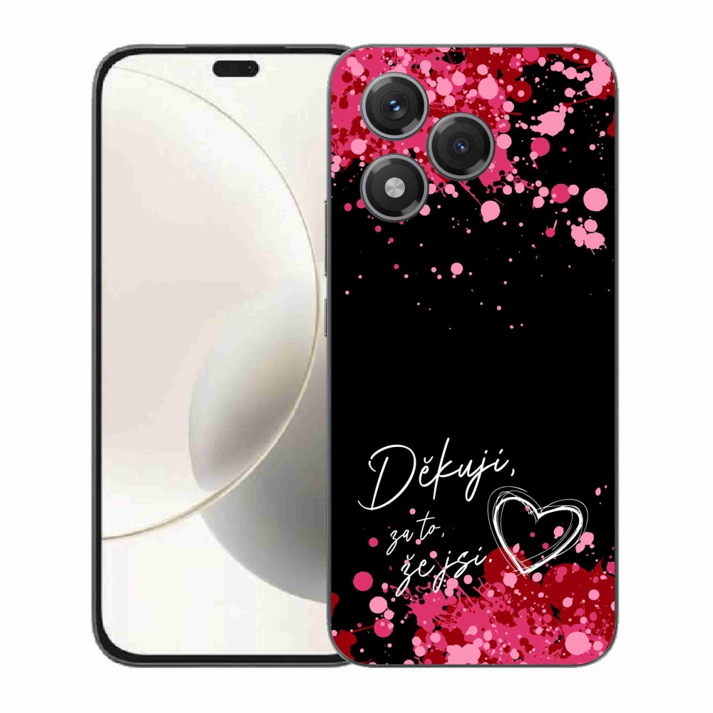 Gél borító mmCase a Honor 400 Lite készülékhez - szerelmes szöveg 2 fekete háttér