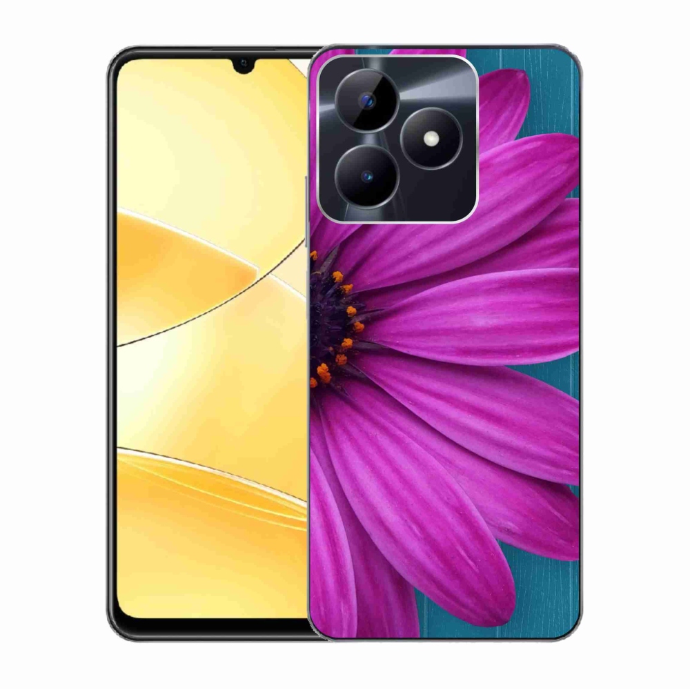 Gél tok mmCase a Realme C51/C53 készülékhez - lila százszorszép