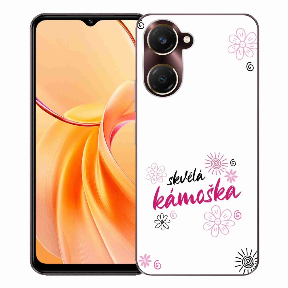 Gél borító mmCase a Vivo Y28s 5G-n - nagyszerű haver fehér háttérrel