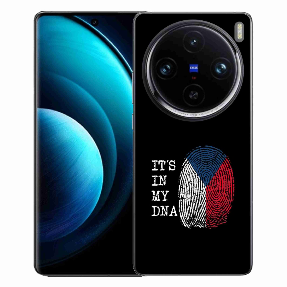 Gél borítás mmCase a Vivo X100 Pro 5G - zászló ujjlenyomat fekete háttérrel