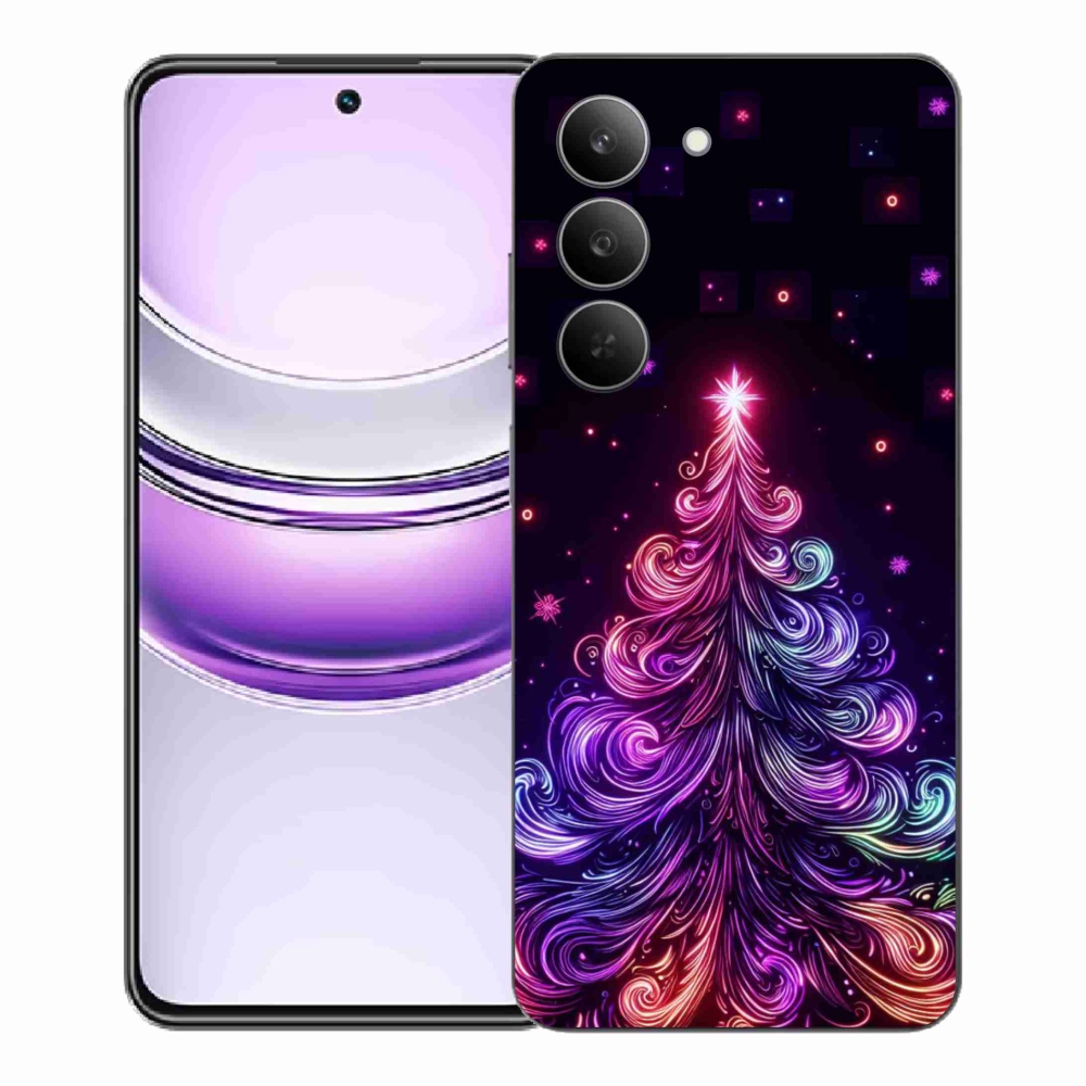 Gél borítás mmCase a Realme 14x 5G készülékhez - neon karácsonyfa 1