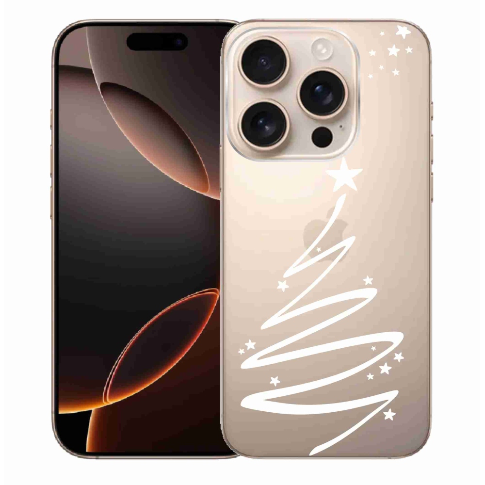 Zselés borítás mmCase iPhone 16 Pro Max készülékhez - fehér fa átlátszó háttéren