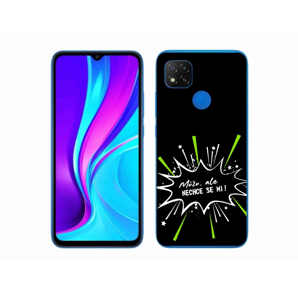 Gél borító mmCase a Xiaomi Redmi 9C-hez - vicces szöveg 11 fekete háttérrel