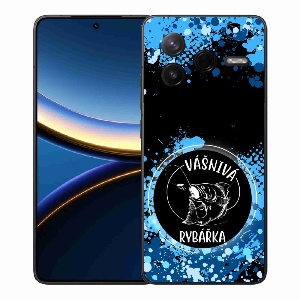 Gél borító mmCase a Xiaomi Poco F7 Pro számára - szenvedélyes halász fekete háttérrel