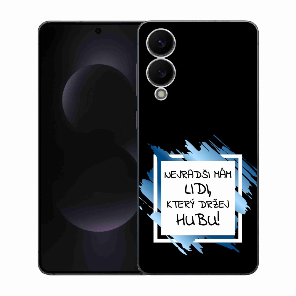 Gél borító mmCase Samsung Galaxy S25 Edge készülékhez - vicces szöveg 7 fehér és fekete háttérrel