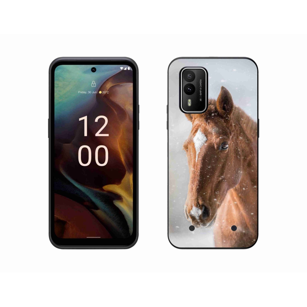 Zselés tok mmCase a Nokia XR21 készülékhez - barna ló 2