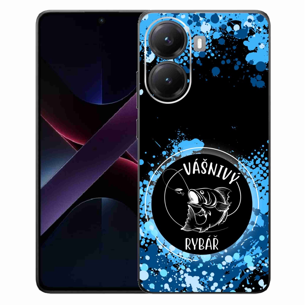 Gél borító mmCase a Xiaomi Poco X7 Pro 5G számára - szenvedélyes halász fekete háttérrel