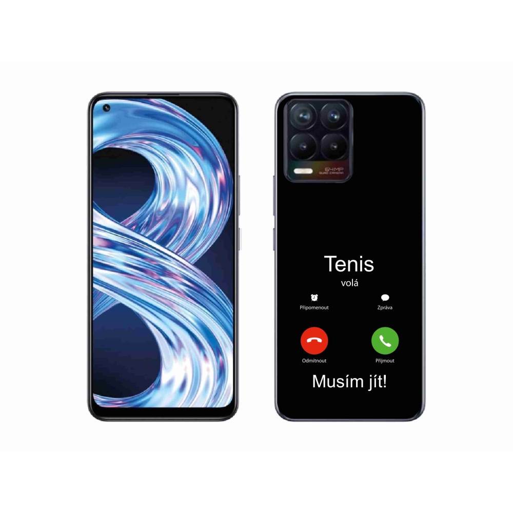 Gél borítás mmCase a Realme 8 4G-n - teniszhívások fekete háttérrel