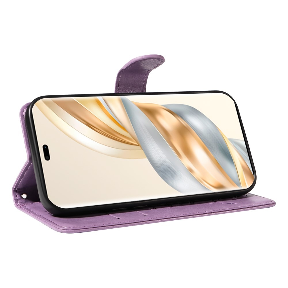 Virágok könyvtáska Honor Magic 7 Lite 5G - világos lila