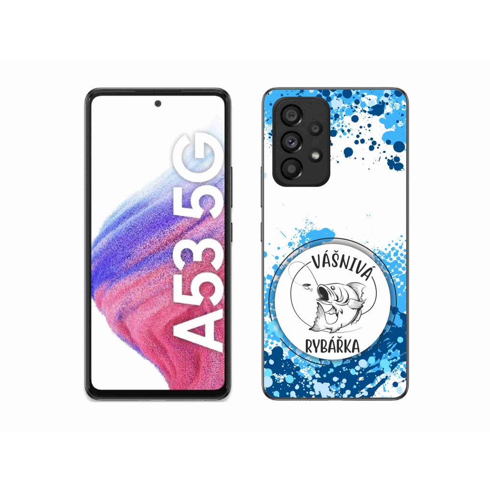 Gél borító mmCase Samsung Galaxy A53 5G - szenvedélyes halásznő fehér háttérrel