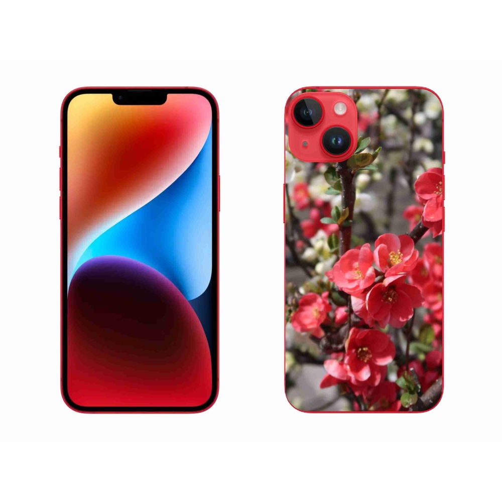 Gél borítás mmCase iPhone 14 Plus készülékhez - piros virágok