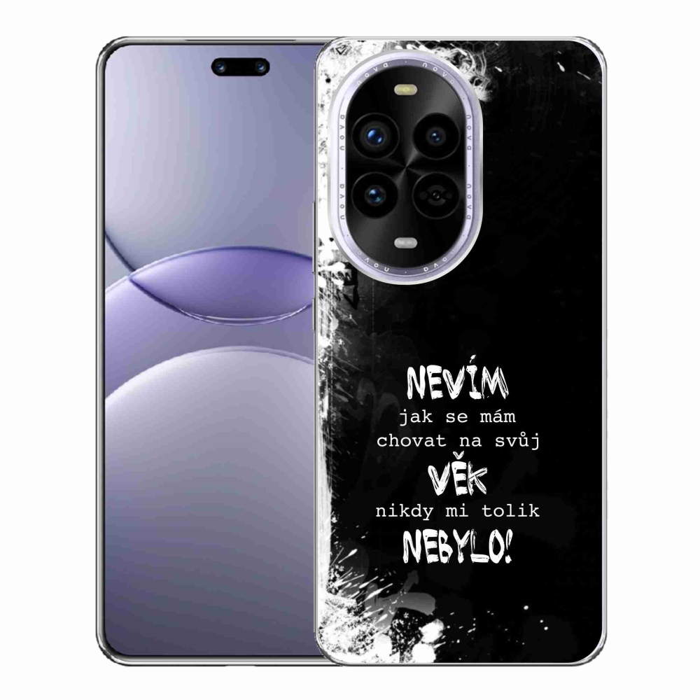 Gél borító mmCase a Huawei Nova 13 Pro 5G készülékhez - vicces szöveg 14 fekete háttér