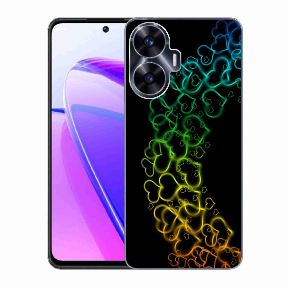 Zselés borítás mmCase a Realme C55 készülékhez - színes szívek