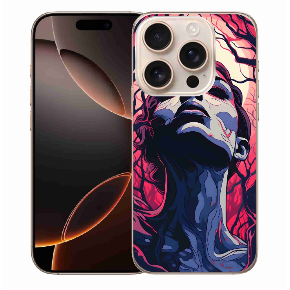 Zselés borítás mmCase iPhone 16 Pro Max készülékhez - absztrakt arc