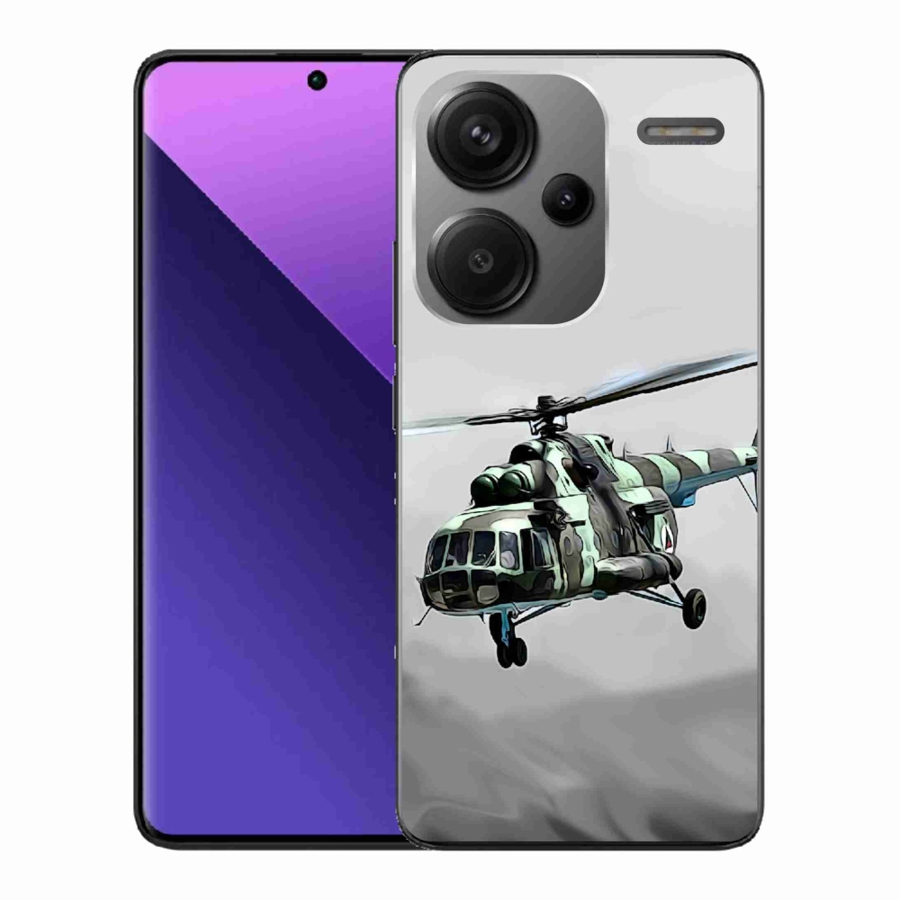 Gél borítás mmCase a Xiaomi Redmi Note 13 Pro+ 5G - katonai helikopterhez