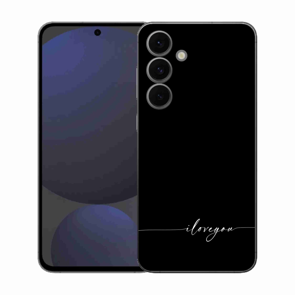 Gél borítás mmCase Samsung Galaxy S25 FE - I love you fekete háttérrel