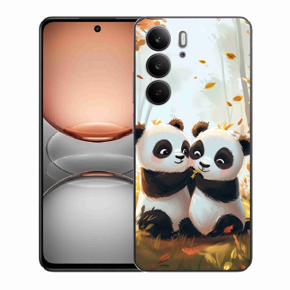 Zselés borítás mmCase a Realme C75 készülékhez - pandák