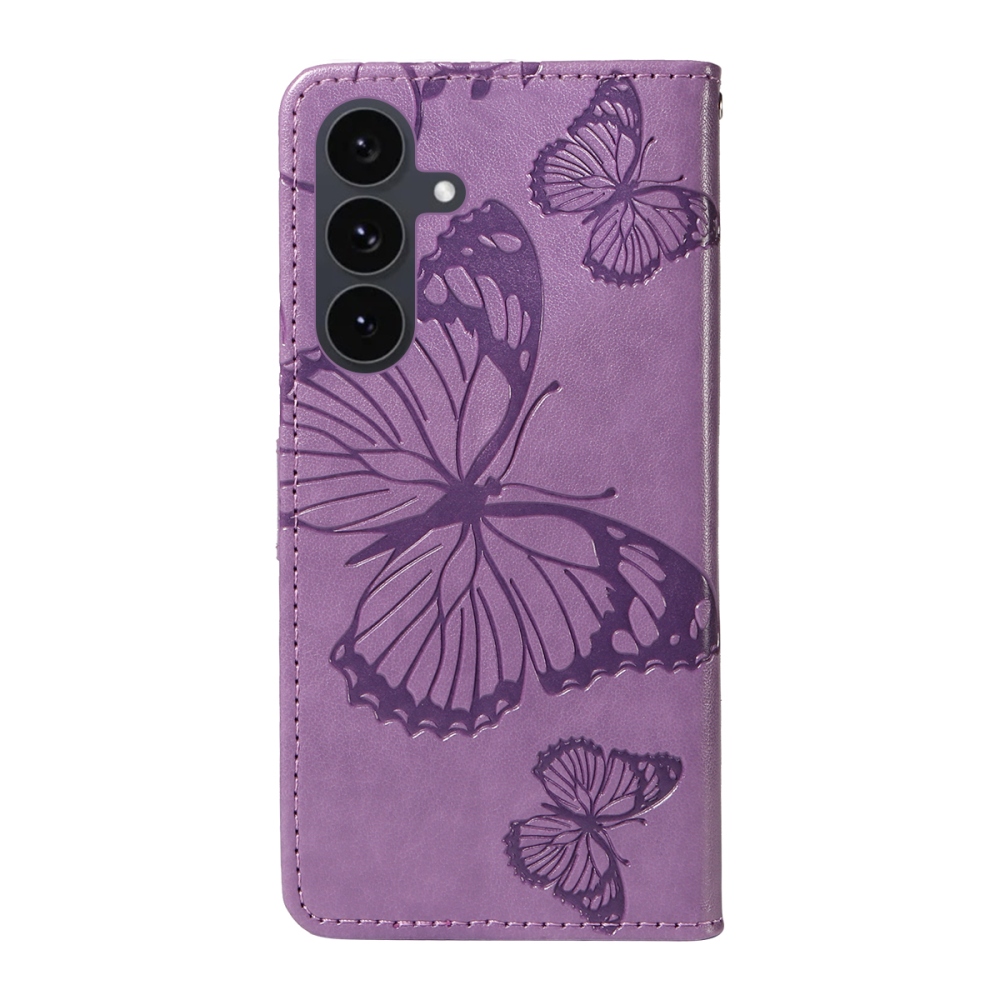 Nagy pillangó könyv tok Samsung Galaxy S25 FE készülékhez - lila