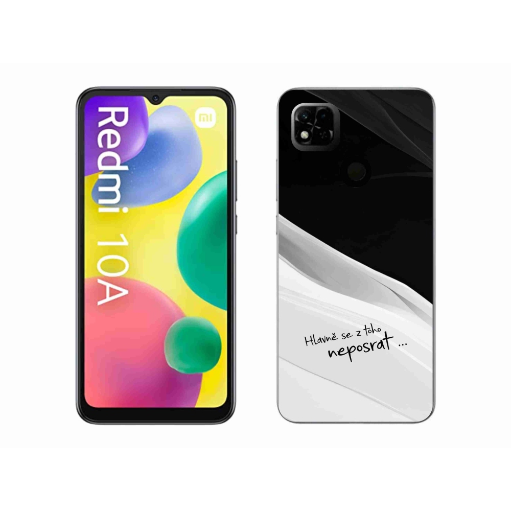 Gél borító mmCase a Xiaomi Redmi 10A számára - vicces szöveg 13 fehér és fekete háttérrel
