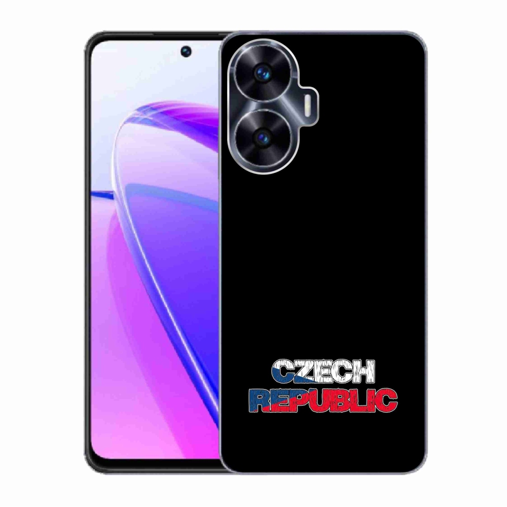 Gél borító mmCase a Realme C55 készülékhez - Csehország fekete háttér