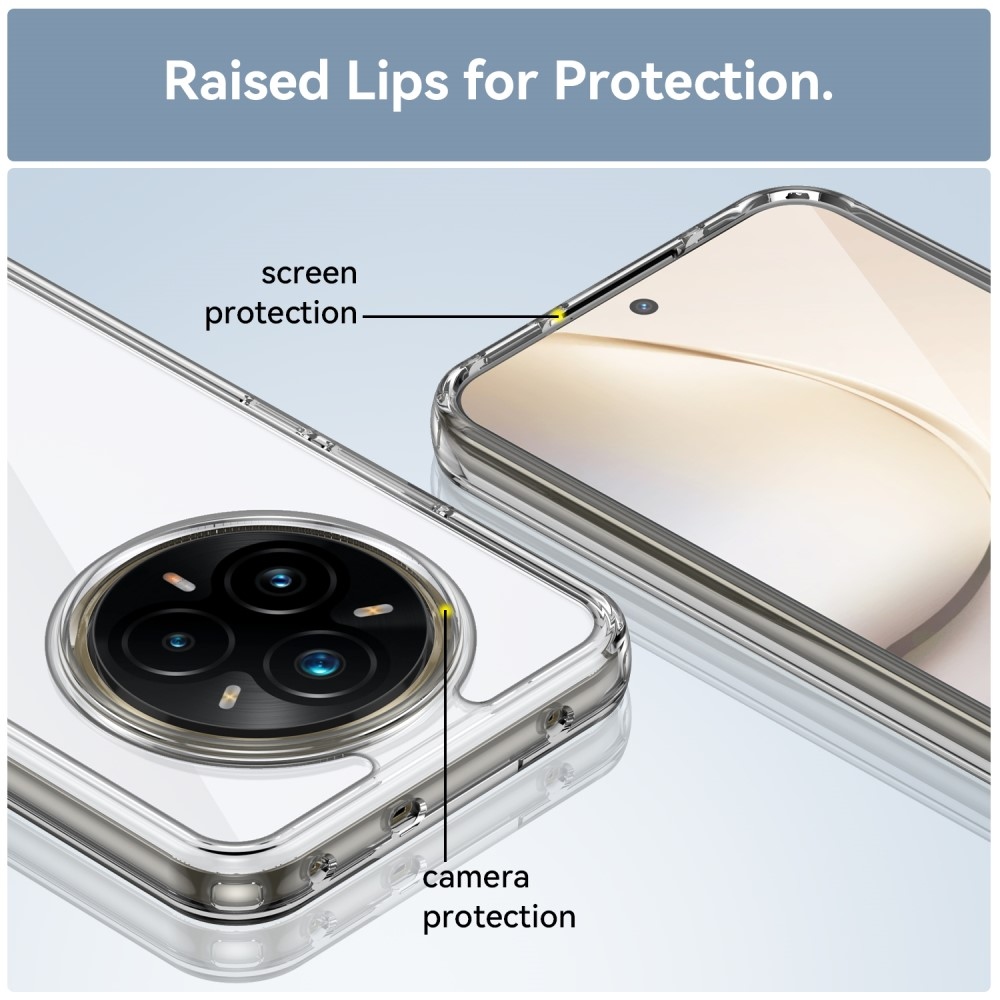 Gél tok fix hátlappal a Realme 14 Pro+ 5G készülékhez - átlátszó