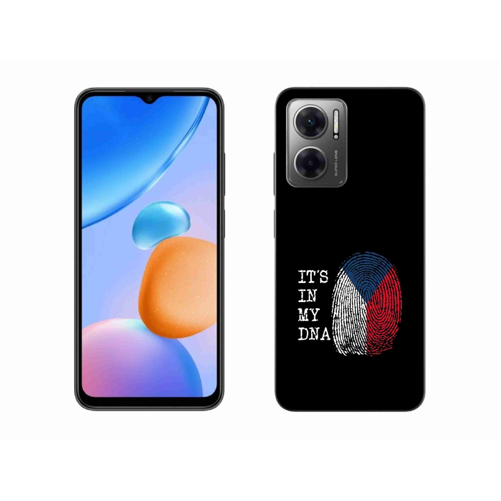 Gél borító mmCase a Xiaomi Redmi 10 5G - zászló ujjlenyomat fekete háttérrel