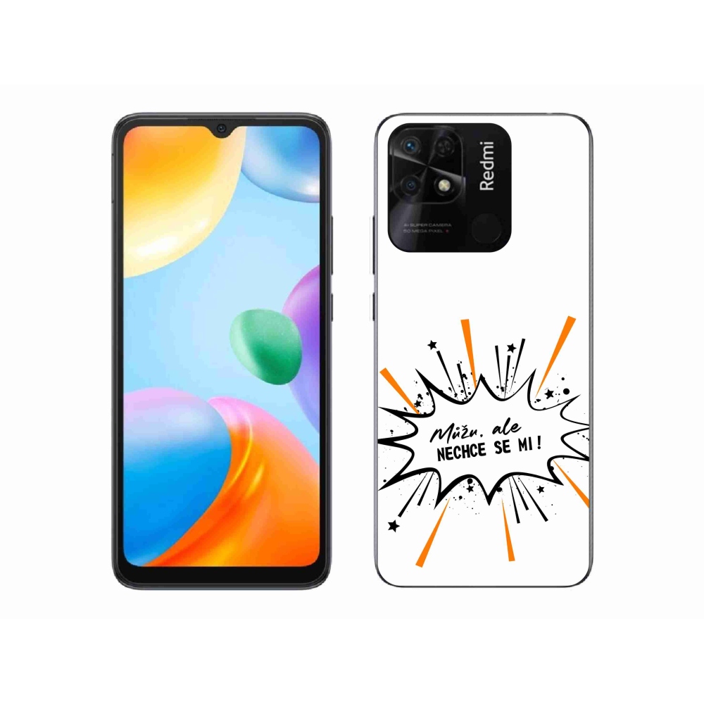 Gél borító mmCase a Xiaomi Redmi 10C-hez - vicces szöveg 11 fehér háttérrel