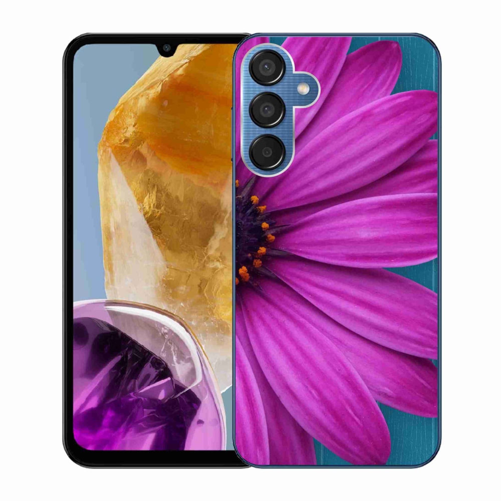 Gél tok mmCase a Samsung Galaxy M15 5G készülékhez - lila százszorszép