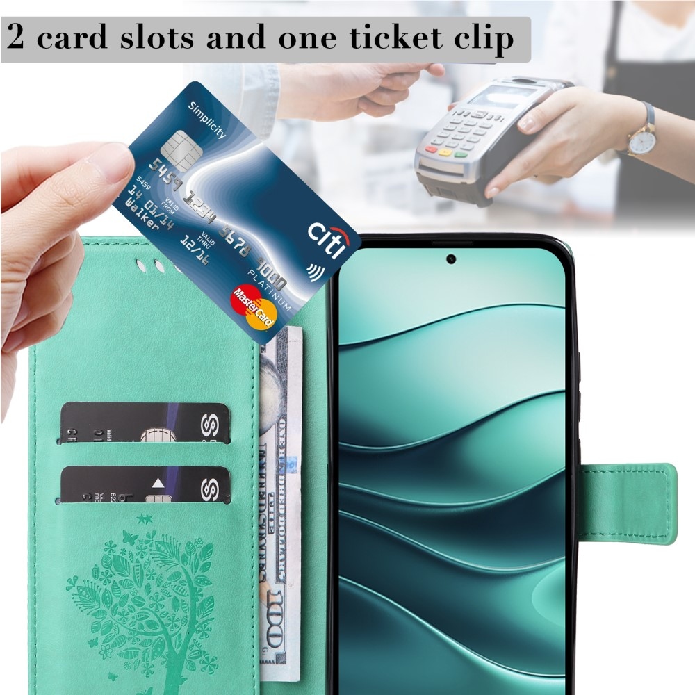 Fák könyve tok Xiaomi Redmi Note 14 5G - teal - teal - kék színű