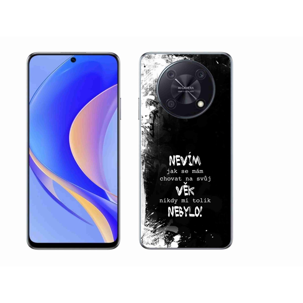 Gél borító mmCase a Huawei Nova Y90 készülékhez - vicces szöveg 14 fekete háttér