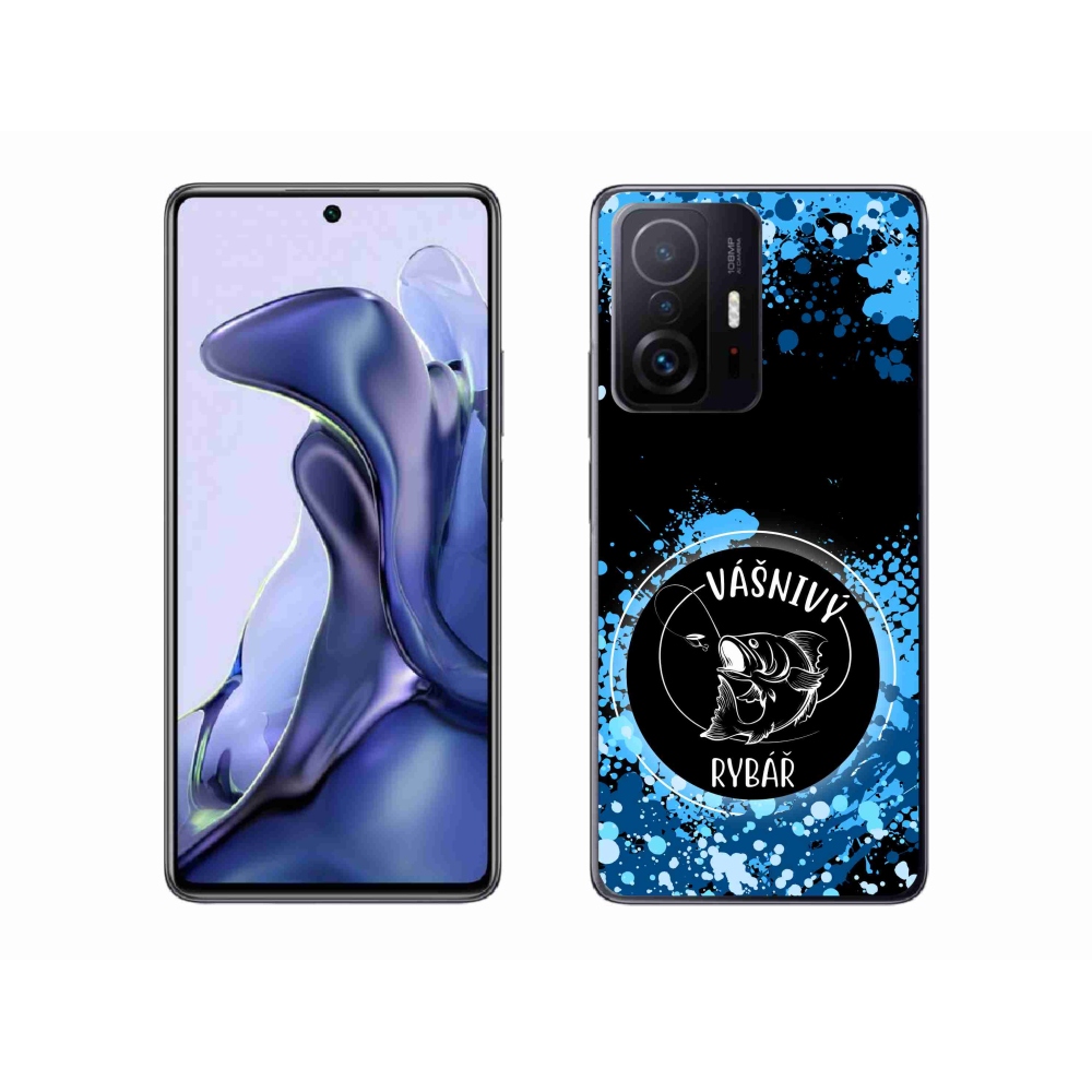 Gél borító mmCase a Xiaomi 11T Pro számára - szenvedélyes halász fekete háttérrel