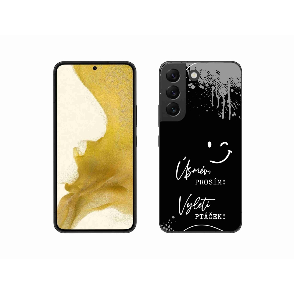 Gél borító mmCase Samsung Galaxy S22 5G - vicces szöveg 4 fekete háttérrel