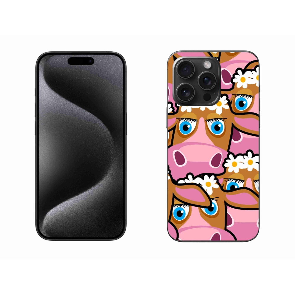 Zselés borítás mmCase iPhone 15 Pro Max készülékhez - rajzfilmtehenek