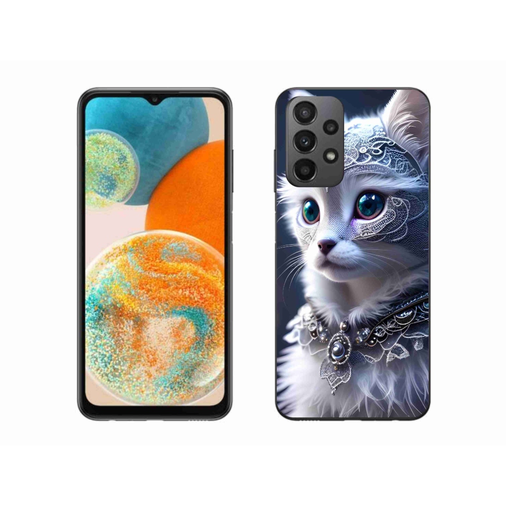 Zselés borítás mmCase Samsung Galaxy A23 4G/5G - fehér macska