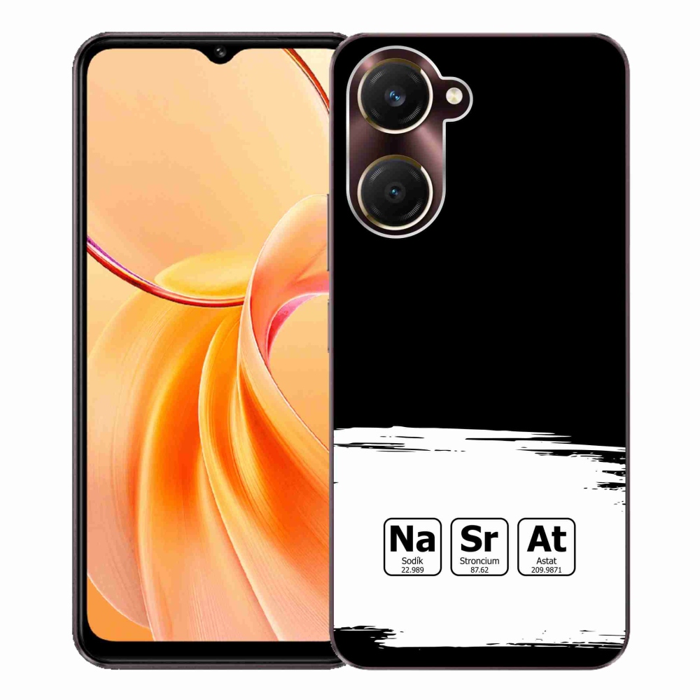 Gél borító mmCase a Vivo Y28s 5G-n - kémiai elemek fehér és fekete háttérrel