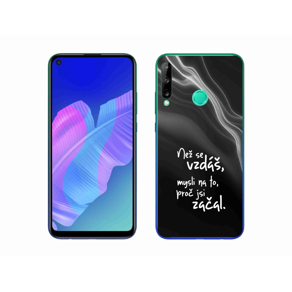Gél borítás mmCase a Huawei P40 Lite E - idézet 2 fekete háttérrel