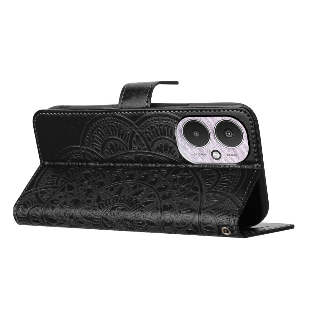 Mandala könyv tok a Xiaomi Redmi 13C 5G számára - fekete