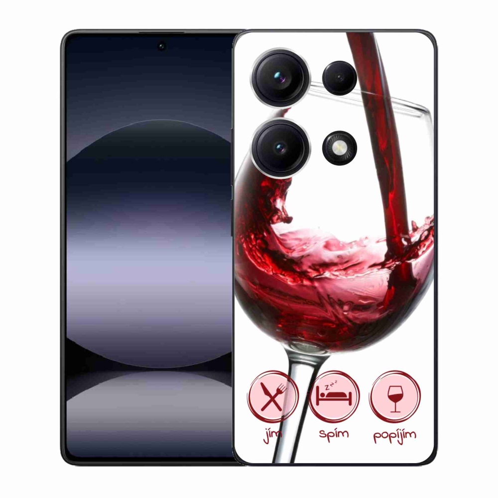 Gél borítás mmCase a Xiaomi Redmi Note 14S-hez - borospohár piros