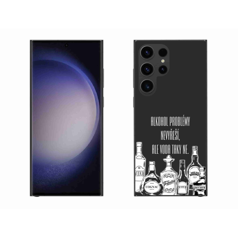 Gél borító mmCase Samsung Galaxy S23 Ultra 5G - vicces szöveg fekete háttérrel