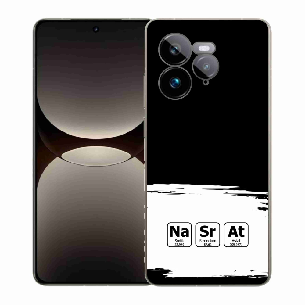 Gél borító mmCase a Realme GT 7 Pro 5G-n - kémiai elemek fehér és fekete háttérrel