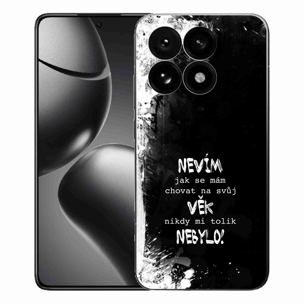 Gél borító mmCase a Xiaomi 15T-hez - vicces szöveg 14 fekete háttérrel