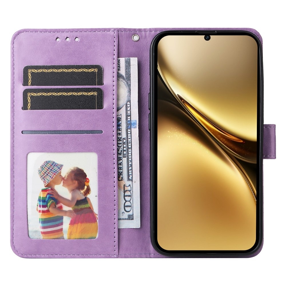 Napraforgó könyv tok a Vivo X200 5G-hez - lila