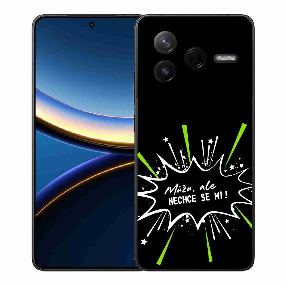 Gél borító mmCase a Xiaomi Poco F7 Pro számára - vicces szöveg 11 fekete háttér