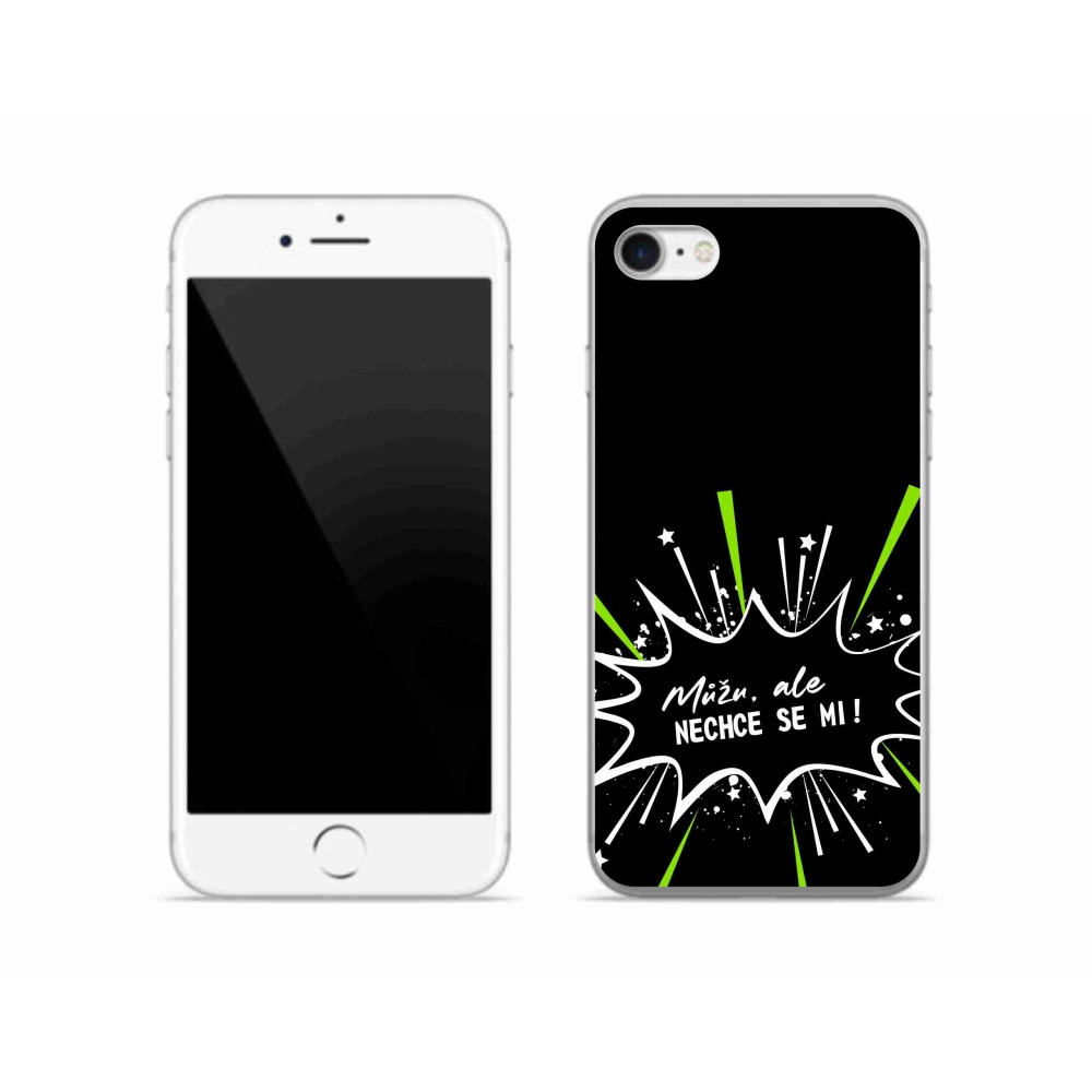 Zselés borító mmCase iPhone SE (2020) - vicces szöveg 11 fekete háttér